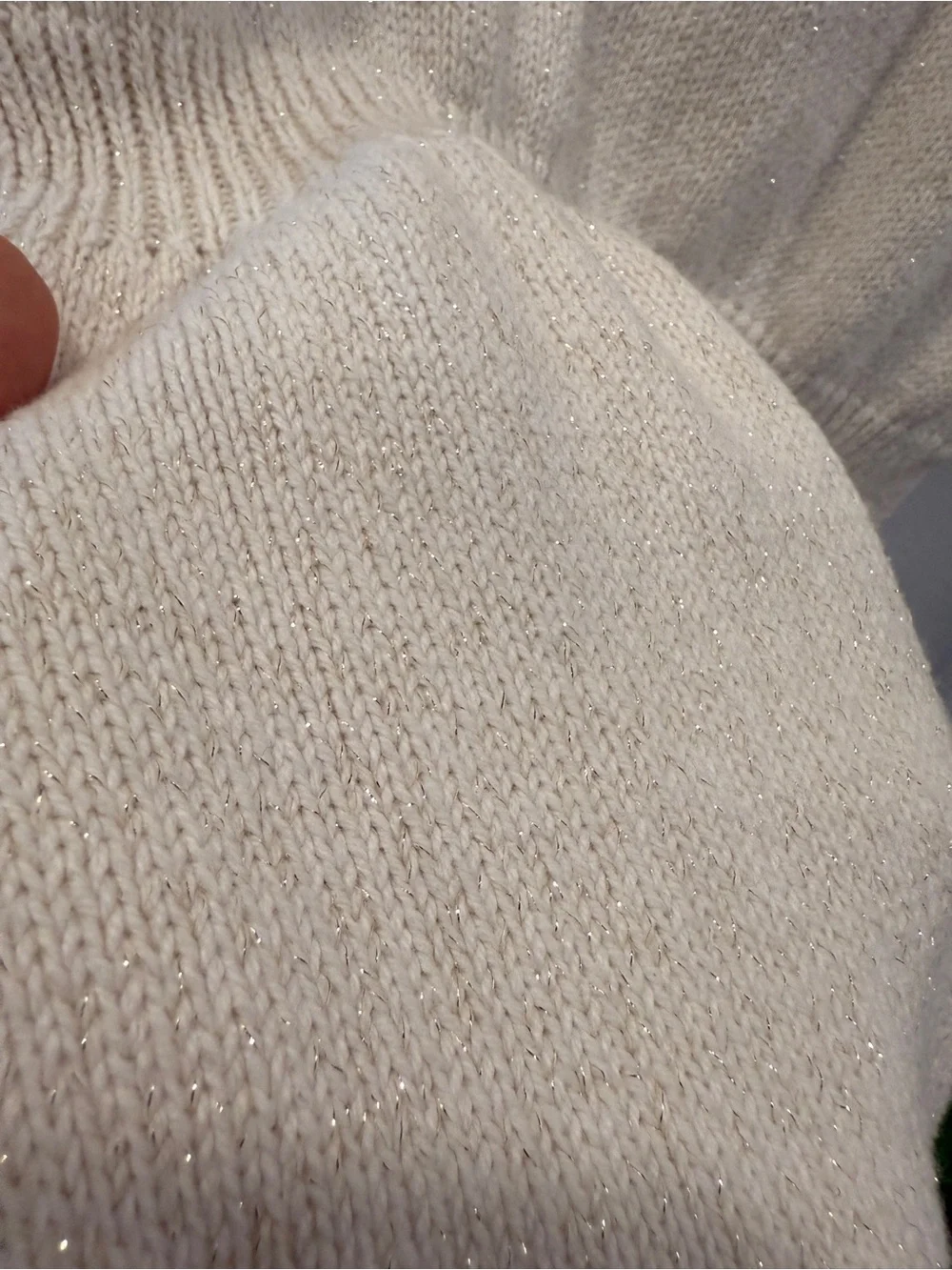 Cat & Jack Cream Knit Long-Sleeve Girls Sweater Dress with metallic threads Sz 8